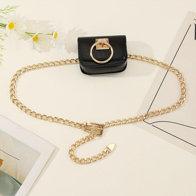 Women's Chain Waist Bag Crossbody Waist Purse Detachable Evening Handbag