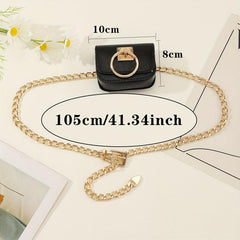 Women's Chain Waist Bag Crossbody Waist Purse Detachable Evening Handbag
