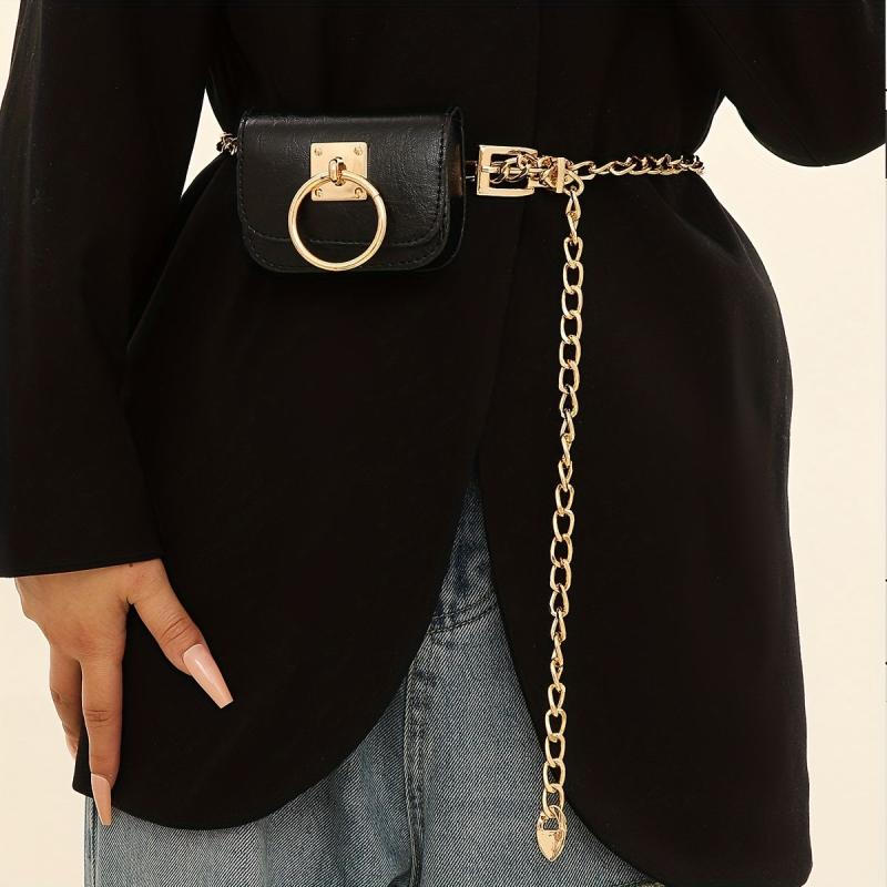 Women's Chain Waist Bag Crossbody Waist Purse Detachable Evening Handbag