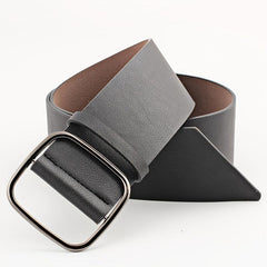 Women's Square Buckle PU Leather Jeans Casual Belts