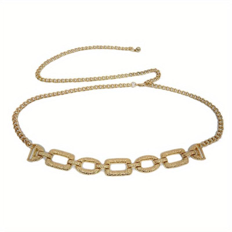 Metal Hollow Waist Chain Punk Women Dress Pendant Tassel Chain