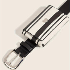 Hip Hop Striped Purse Belt PU Leather Crossbody Mini Bag Belt