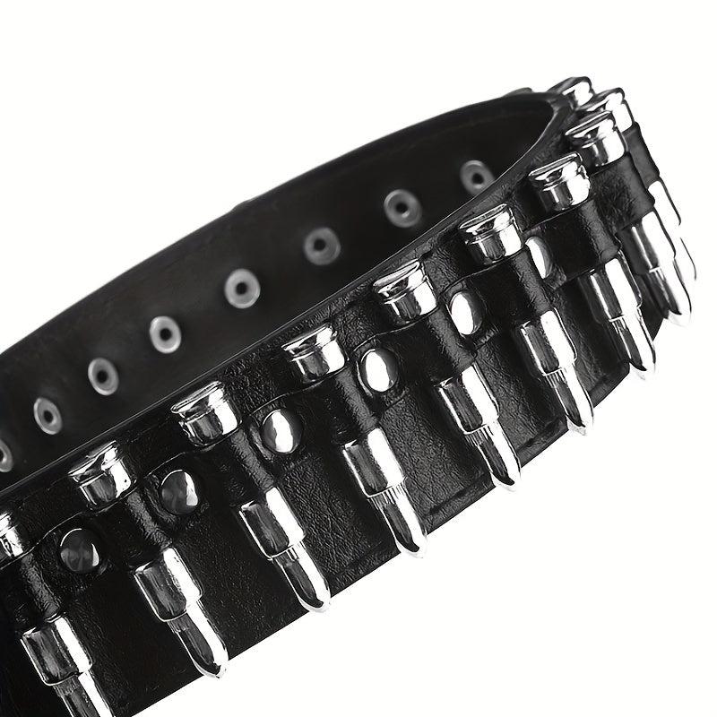 Men's Rivet Leather Belt Bullet Studded Belt