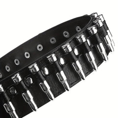 Men's Rivet Leather Belt Bullet Studded Belt