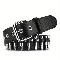 Men's Rivet Leather Belt Bullet Studded Belt