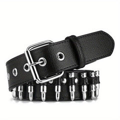 Men's Rivet Leather Belt Bullet Studded Belt