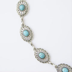 Turquoise Chain Belt Women's Metal Waist Belt for Dresses Western Style