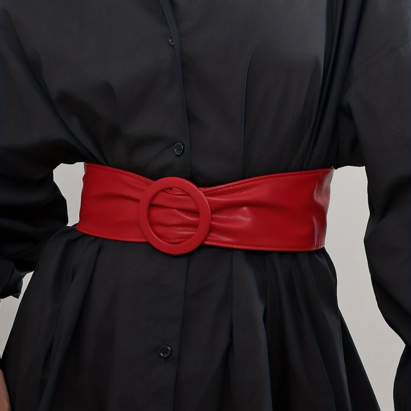 Wide Belt PU Leather Corset Girdle for Women