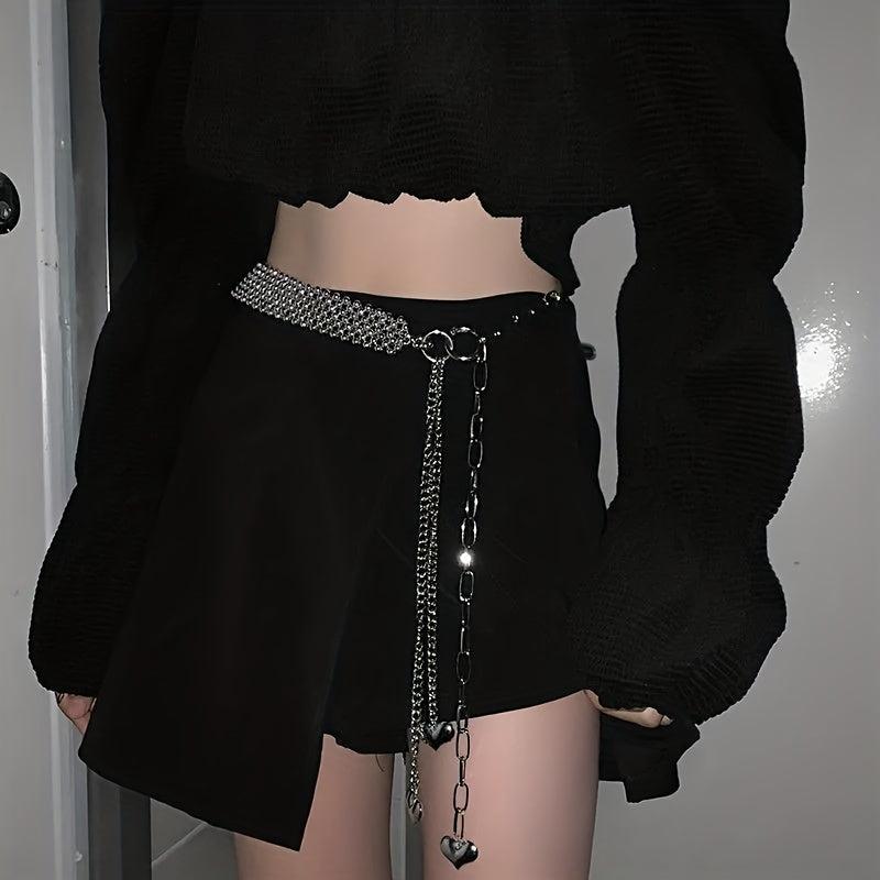Heart Pendant Waist Chain Tassel Dress Girdle for Women
