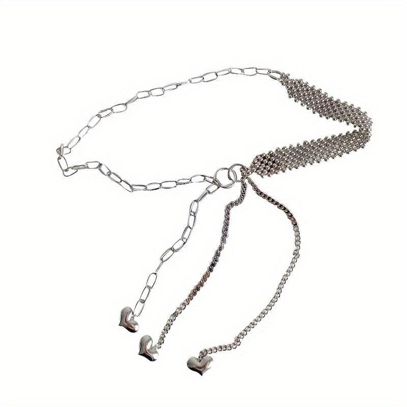 Heart Pendant Waist Chain Tassel Dress Girdle for Women