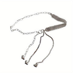 Heart Pendant Waist Chain Tassel Dress Girdle for Women