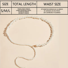 Vintage Faux Pearl Elastic Belt Women Dress Girdle