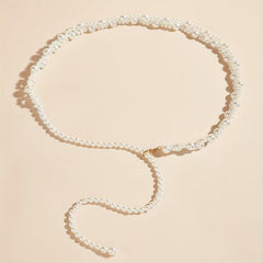 Vintage Faux Pearl Elastic Belt Women Dress Girdle