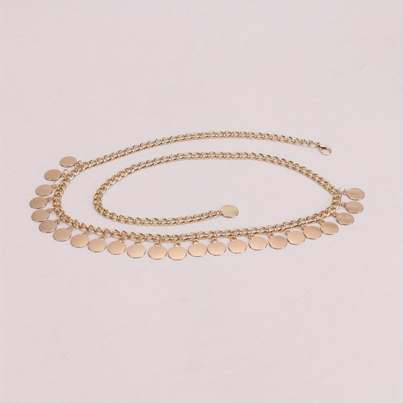 Coin Pendant Waist Chain Hip Hop Metal Chain Belt Dress Girdle Women