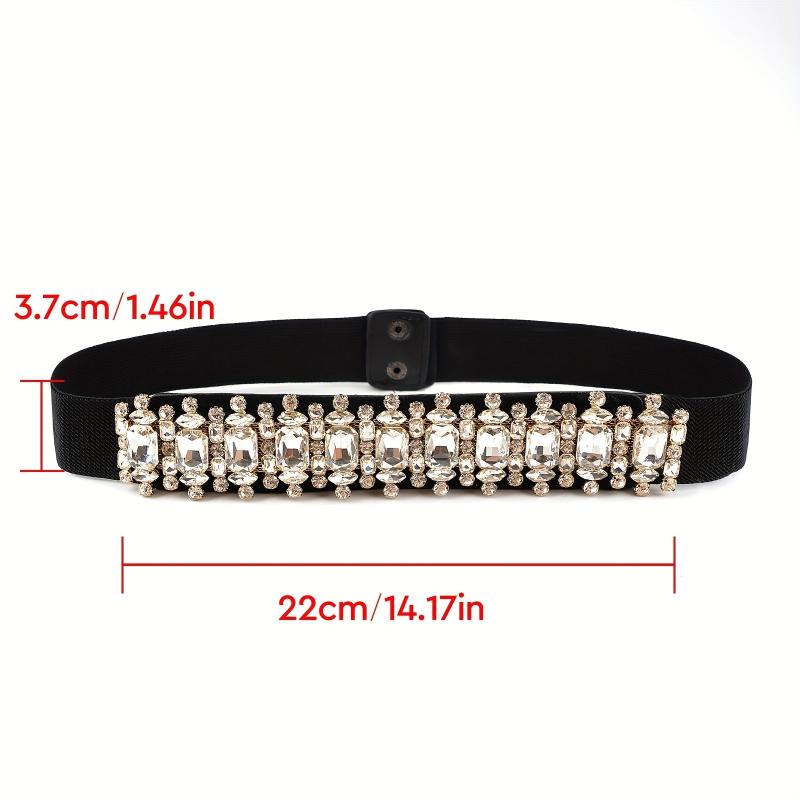 Crystal Elastic Wide Belt for Women Bohemian Girdle Dress Waistband