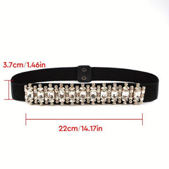 Crystal Elastic Wide Belt for Women Bohemian Girdle Dress Waistband