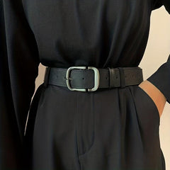 Unisex Pin Buckle Wide PU Belt Casual Jeans Pants Belt