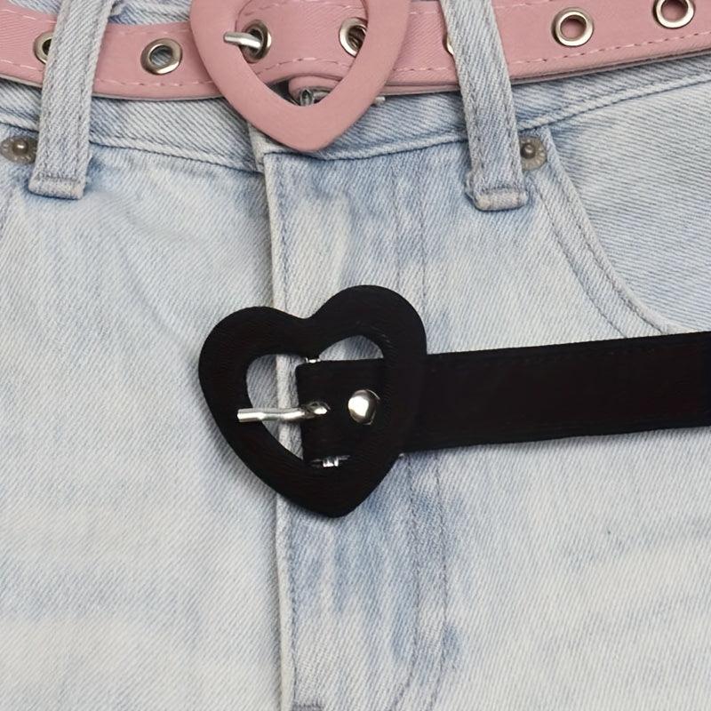 Peach Heart Hollow Belt Women's Decorative Jeans Belts