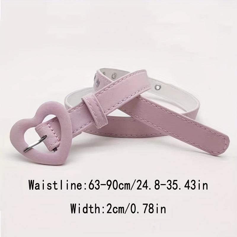 Peach Heart Hollow Belt Women's Decorative Jeans Belts