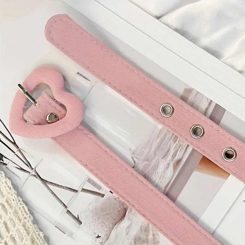 Peach Heart Hollow Belt Women's Decorative Jeans Belts