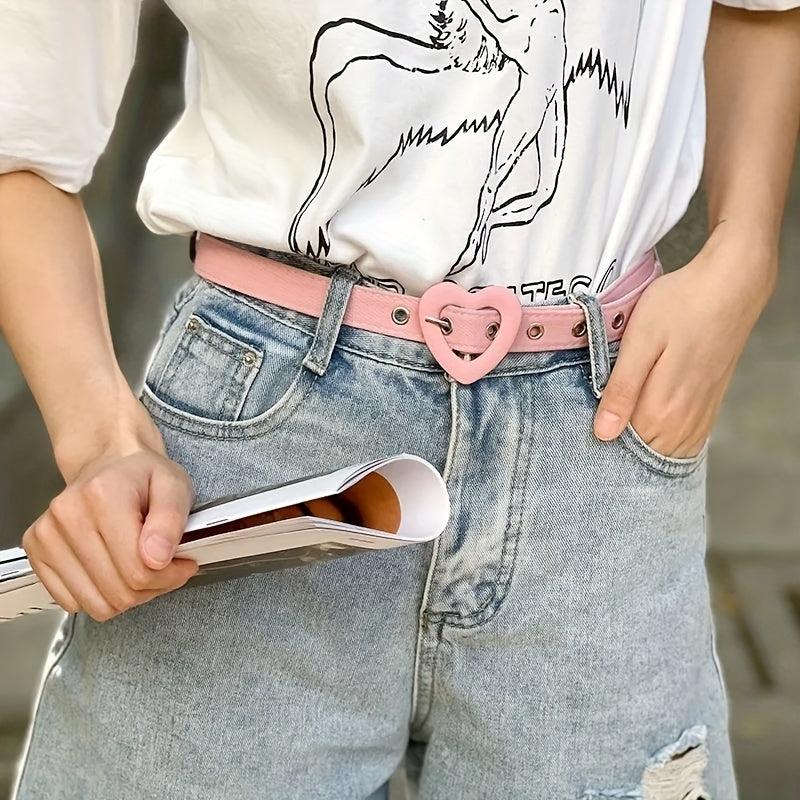Peach Heart Hollow Belt Women's Decorative Jeans Belts
