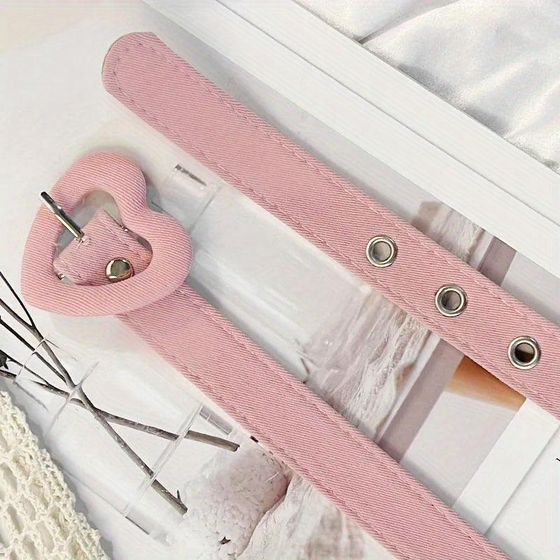 Peach Heart Hollow Belt Women's Decorative Jeans Belts