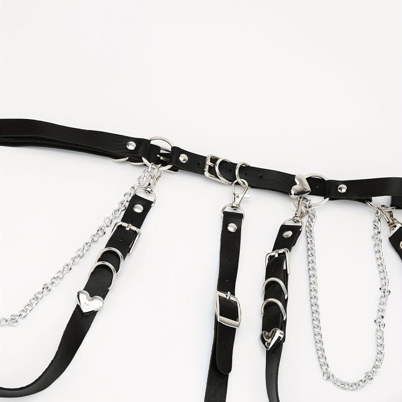 PU Leather Harness Belt Punk Thigh Leg Garter Steampunk Waistband Women