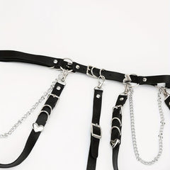 PU Leather Harness Belt Punk Thigh Leg Garter Steampunk Waistband Women