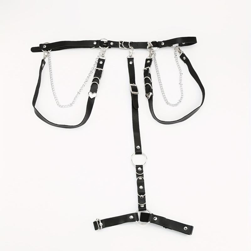 PU Leather Harness Belt Punk Thigh Leg Garter Steampunk Waistband Women