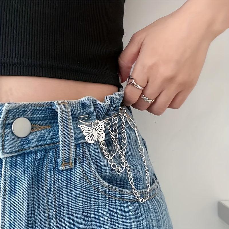 Double Layer Butterfly Brooch Waist Pin for DIY