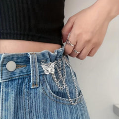 Double Layer Butterfly Brooch Waist Pin for DIY