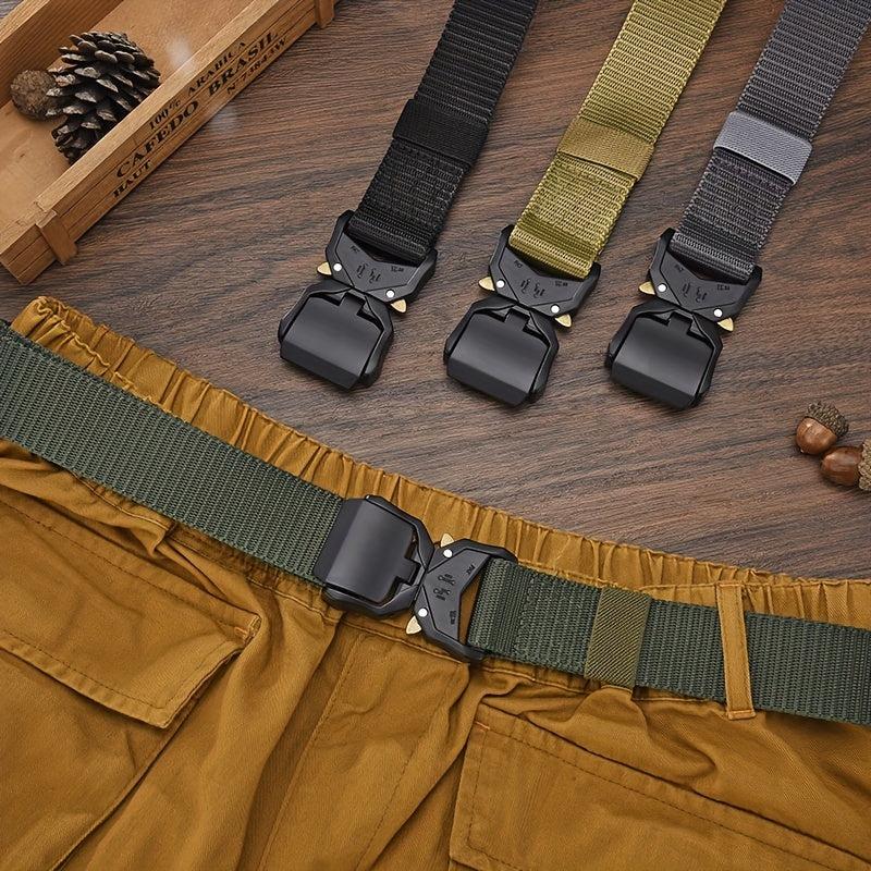 Functional Outdoor Sports Imitated Nylon Tactical Belt Alloy Snap