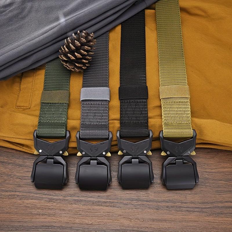 Functional Outdoor Sports Imitated Nylon Tactical Belt Alloy Snap