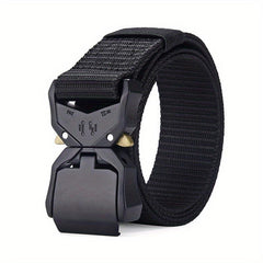 Functional Outdoor Sports Imitated Nylon Tactical Belt Alloy Snap