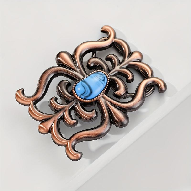 Retro Leaf Belt Buckle Boho Hollow Out Western Cowboy Belt Decorative Accessorie
