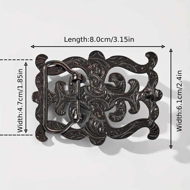 Retro Leaf Belt Buckle Boho Hollow Out Western Cowboy Belt Decorative Accessorie