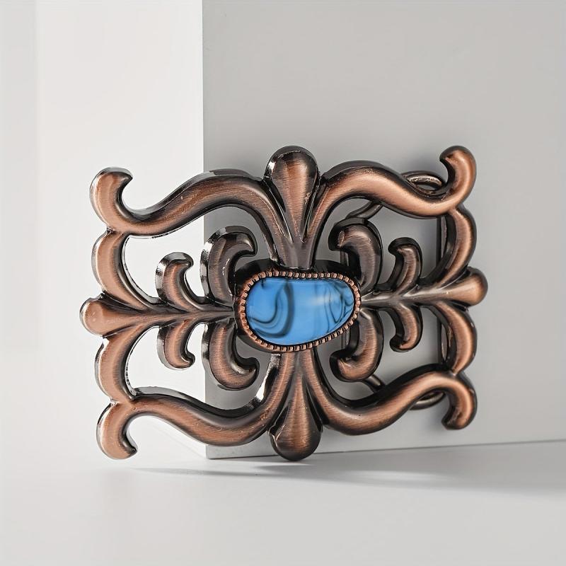 Retro Leaf Belt Buckle Boho Hollow Out Western Cowboy Belt Decorative Accessorie