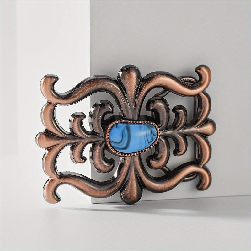 Retro Leaf Belt Buckle Boho Hollow Out Western Cowboy Belt Decorative Accessorie