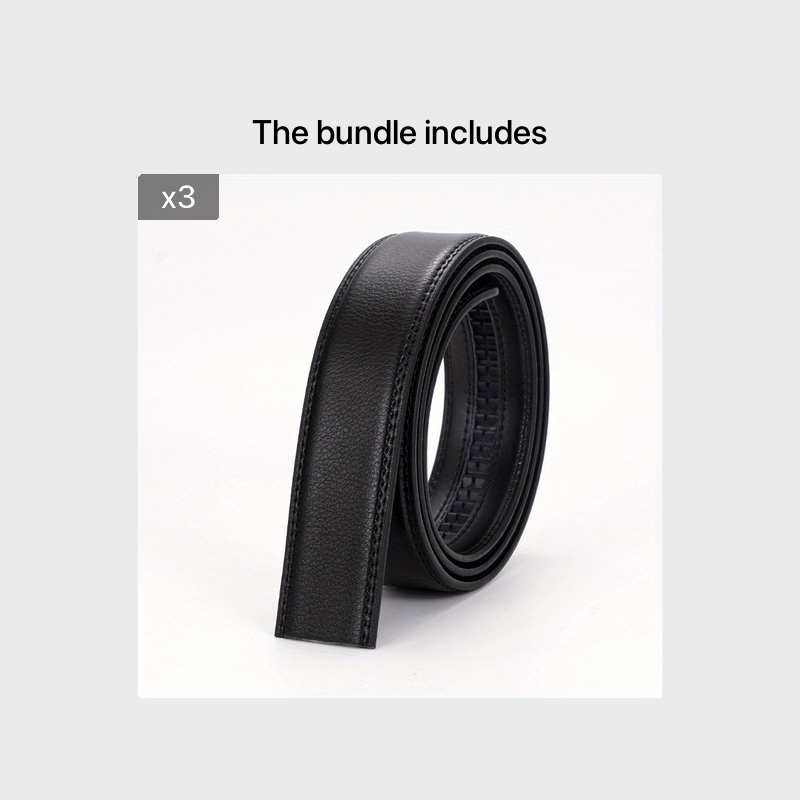 Men's Automatic Buckle Leather Belt Strip