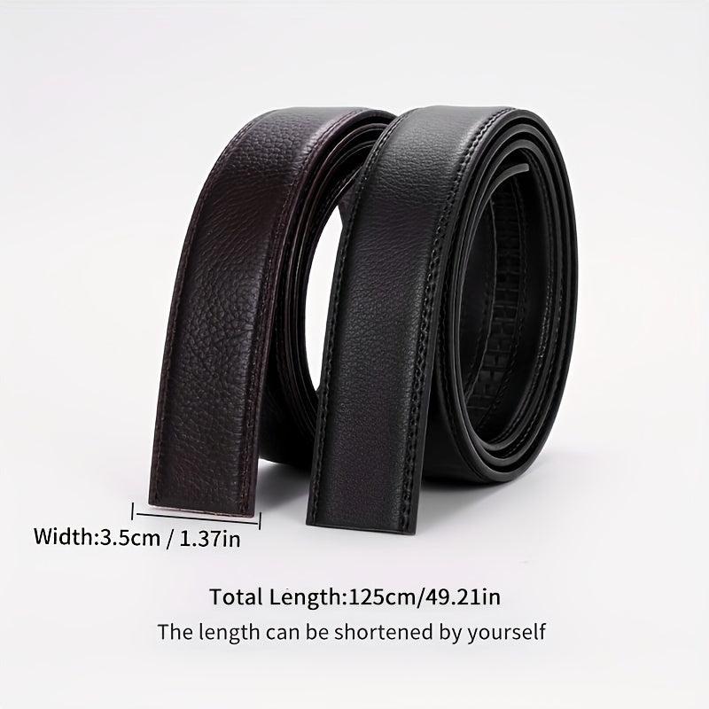 Men's Automatic Buckle Leather Belt Strip
