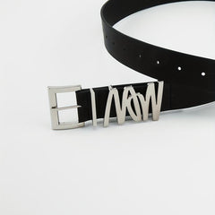 Square Pin Buckle Belt PU Leather Belt For Women