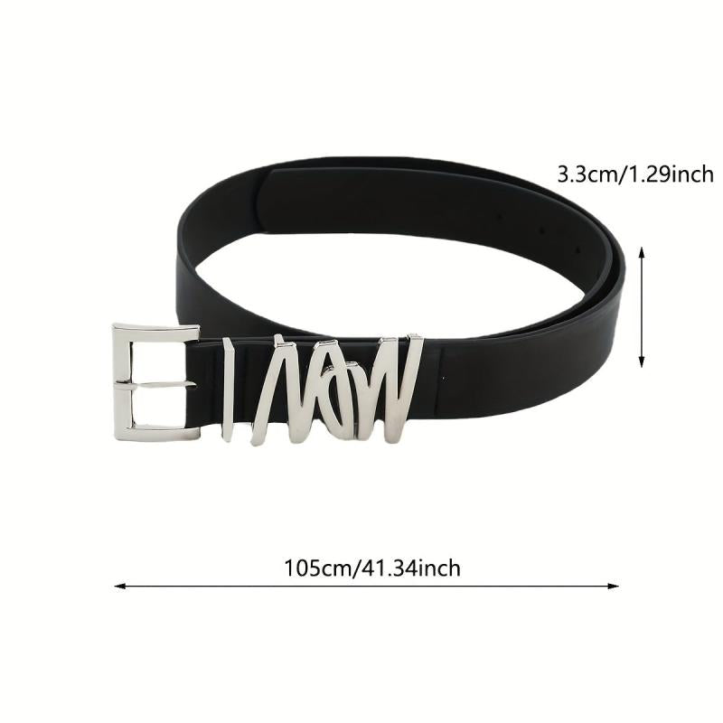 Square Pin Buckle Belt PU Leather Belt For Women