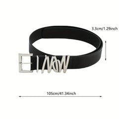 Square Pin Buckle Belt PU Leather Belt For Women