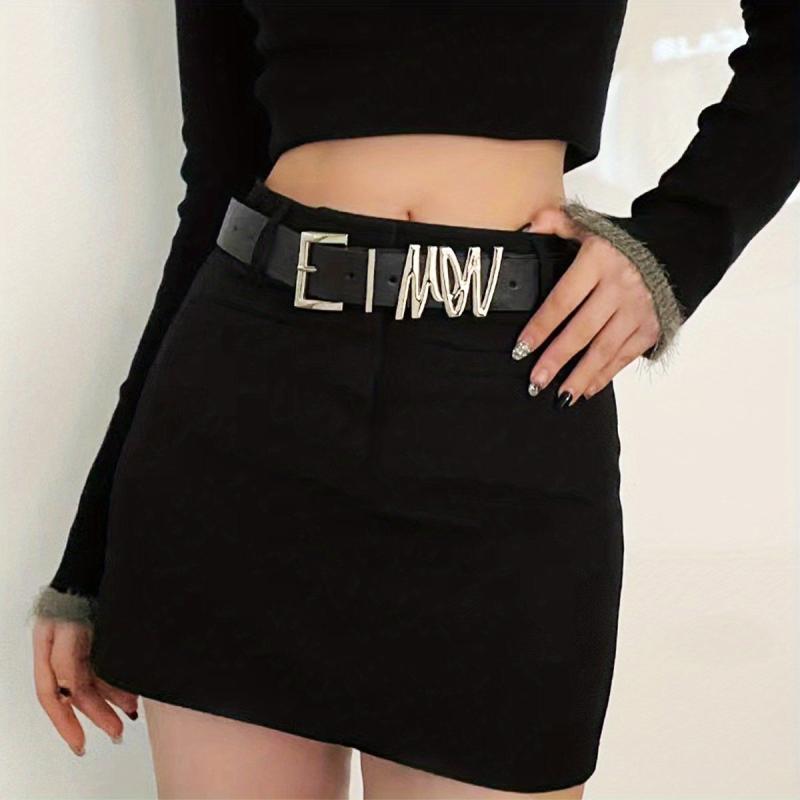 Square Pin Buckle Belt PU Leather Belt For Women