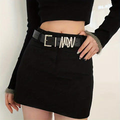 Square Pin Buckle Belt PU Leather Belt For Women