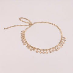 Golden Star Pendant Waist Chain Boho Metal Chain Belt Dress Girdle Women