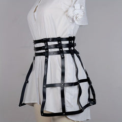 Gothic Three Layer Skirt Waistband Punk Adjustable Waist Belt