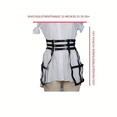 Gothic Three Layer Skirt Waistband Punk Adjustable Waist Belt