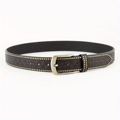  Embossed Brown PU Leather Belt