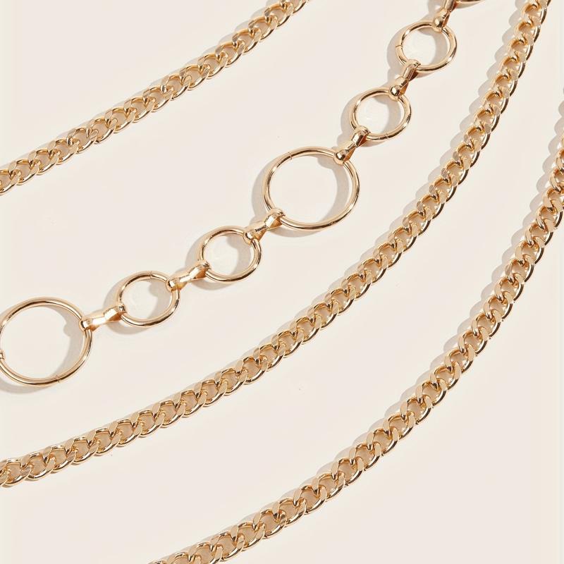 Layer Punk Waist Chain Sparkly Golden Belly Chain Hip Hop Decorative